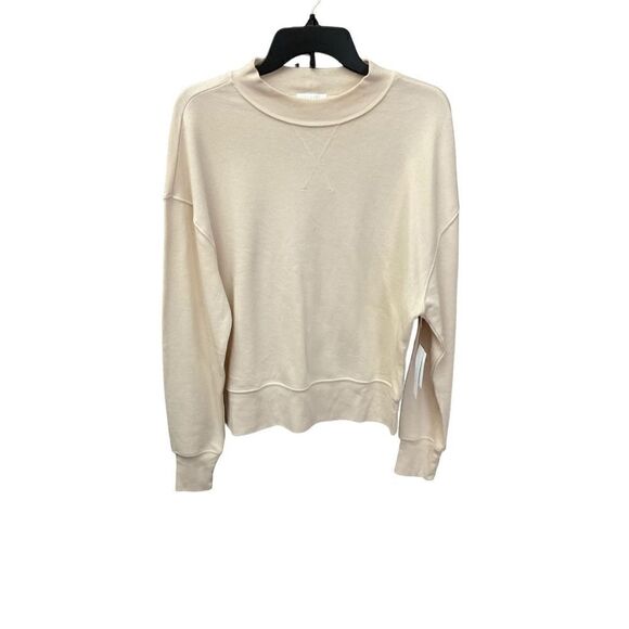 Abound Sweatshirt Crew Neck Pullover Cotton Blend Tan Beige Oatmeal Women XXS - Picture 1 of 10